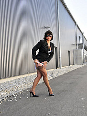 Amanda in business suit stockings and image 5