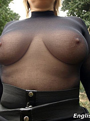 Daniella Looking Slutty Outside In Sheer Top image 12