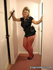 Hot And Horny Big Ass Cop In Pink Patterned image 2