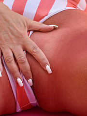 Samantha In Red Seamless Pantyhose image 12
